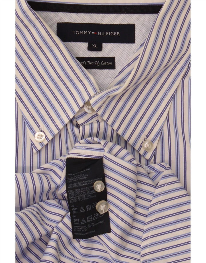 Tommy Hilfiger herreskjorte XL blå stribet bomuld