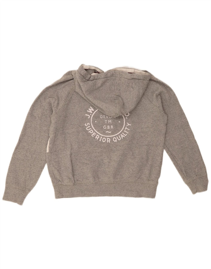 JACK WILLS Grafisk hættetrøje til kvinder UK 12 Medium Grey Colourblock