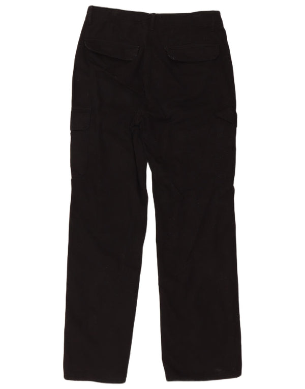 Zara Dame Straight Cargo Bukser EU 40 Medium W30 L33 Sort Bomuld