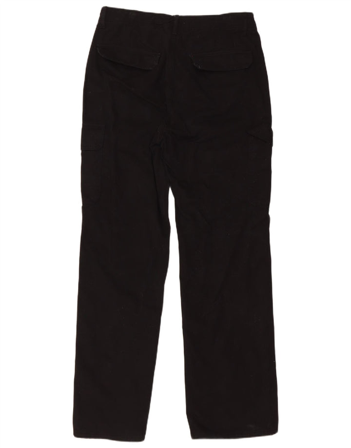Zara Dame Straight Cargo Bukser EU 40 Medium W30 L33 Sort Bomuld