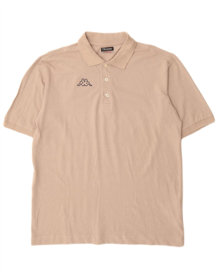 Kappa herre poloskjorte stor beige bomuld