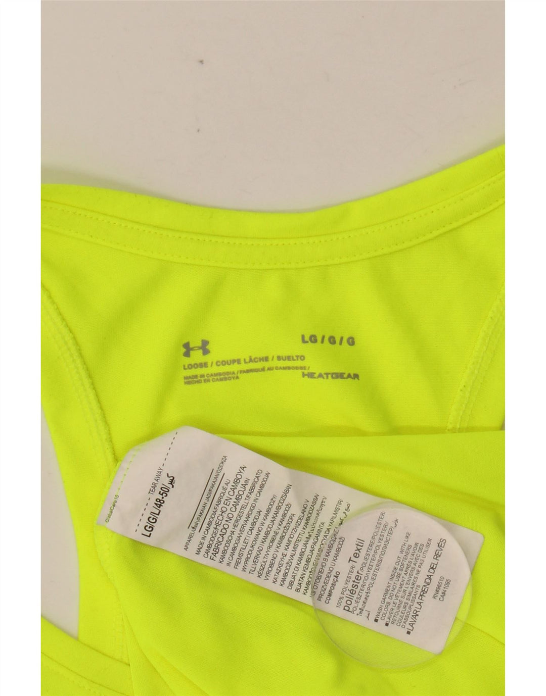 UNDER ARMOUR Herre Heat Gear Grafisk Vest Top Stor Grøn Polyester