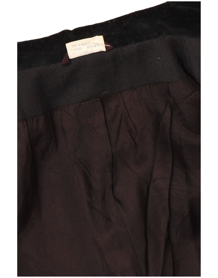 Rosami Dame 2 Button Blazer Jacket UK 14 Large Black Acetate