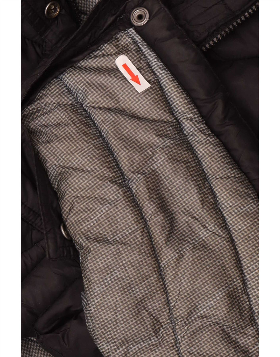 Superdry Polstret frakke med hætte til kvinder UK 14 Medium Sort Nylon