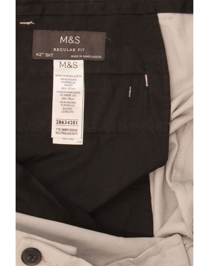 Marks & Spencer Herre Regular Fit Chinobukser W42 L28 Grå polyester