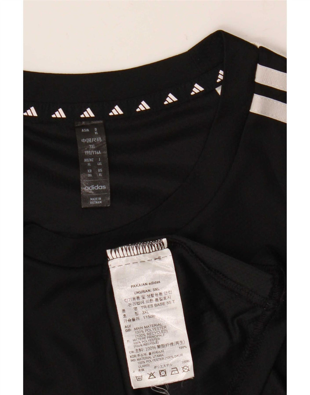 Adidas Herre T-Shirt Top XL Sort Polyester