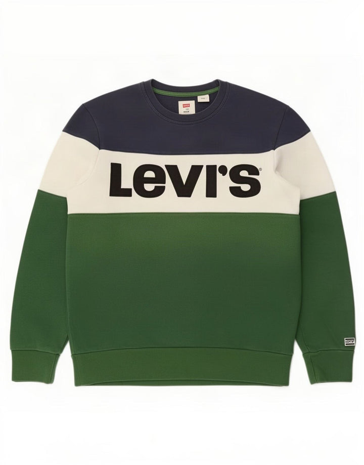 Levi's Sweatshirt til mænd Medium Flerfarvet Colourblock Bomuld