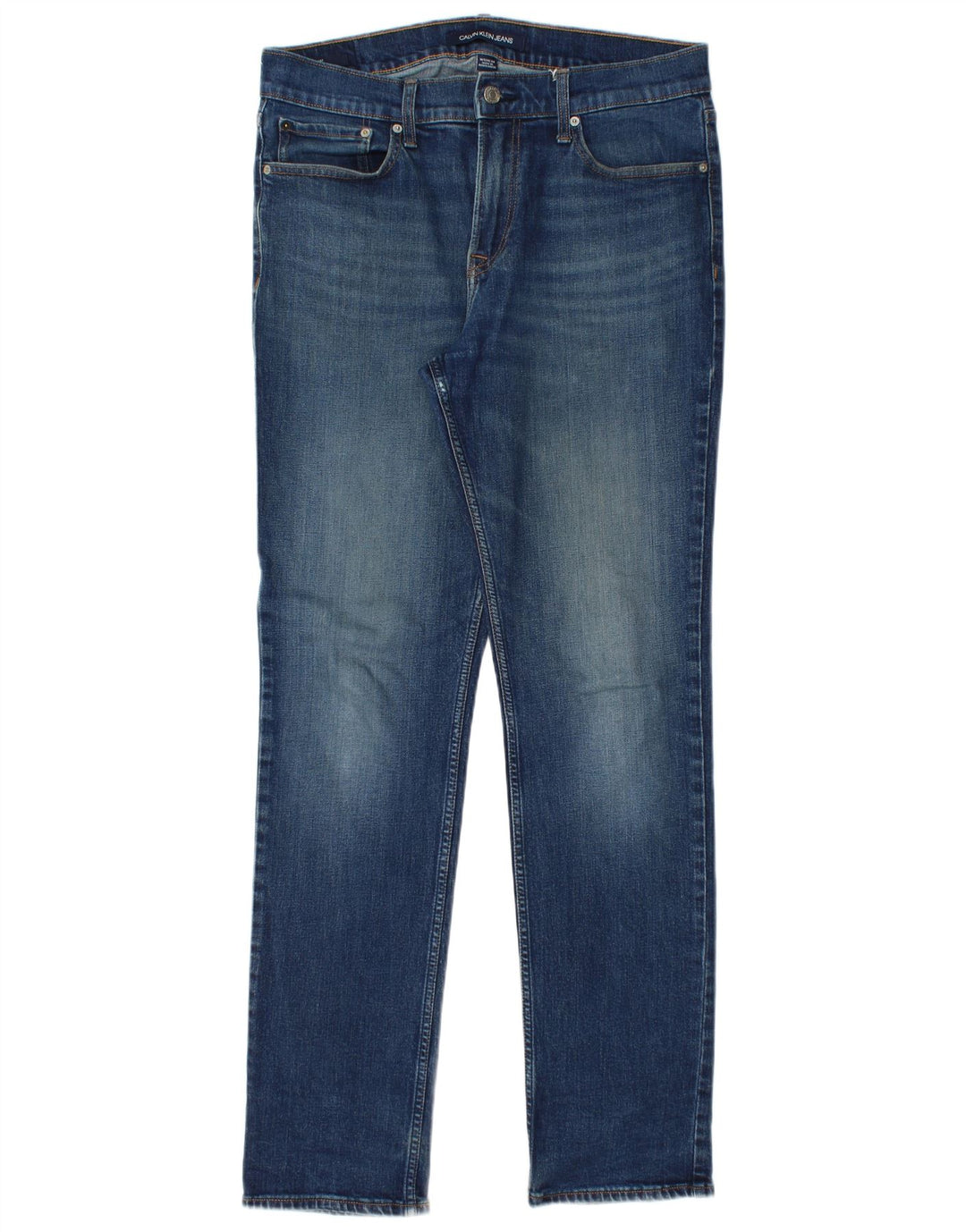 Calvin Klein Herre Slim Jeans W32 L34 Blå Bomuld