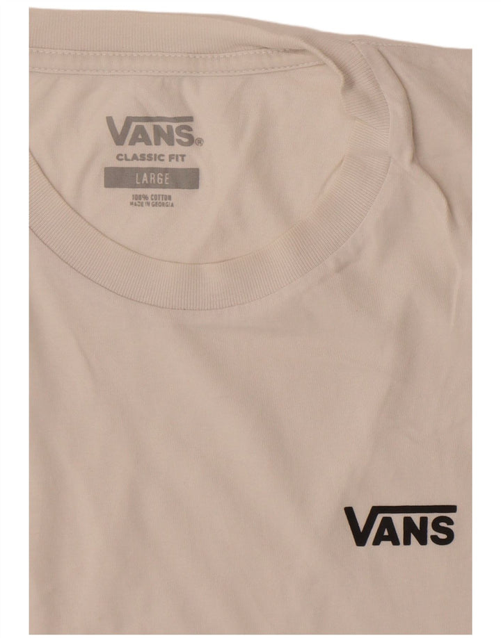 Vans Herre Classic Fit T-Shirt Top Stor Hvid Bomuld