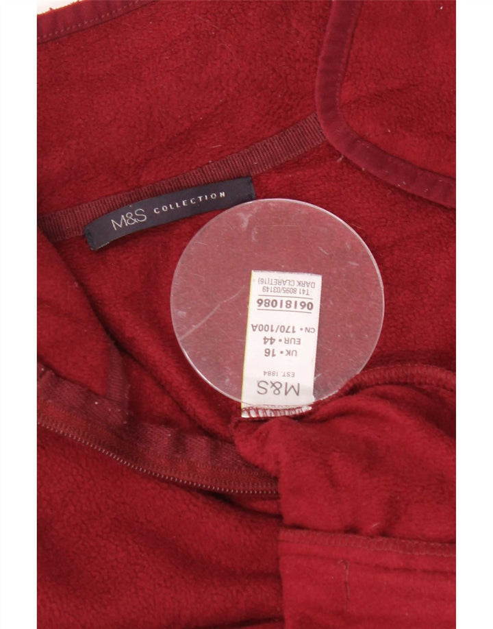 Marks & Spencer Fleecejakke til kvinder UK 16 Stor rødbrun polyester