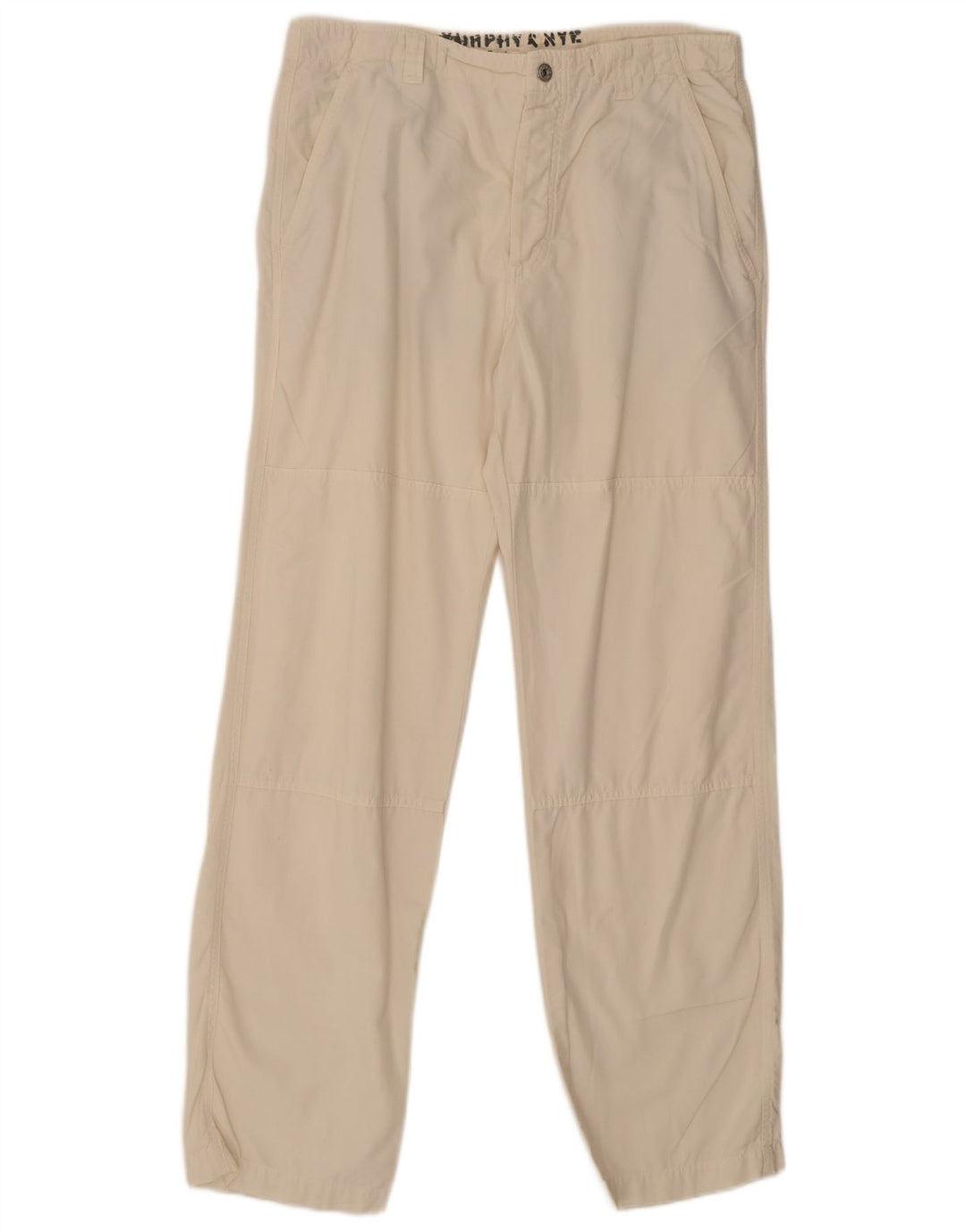 Murphy & Nye Lige Chinobukser til mænd store W34 L32 hvid bomuld