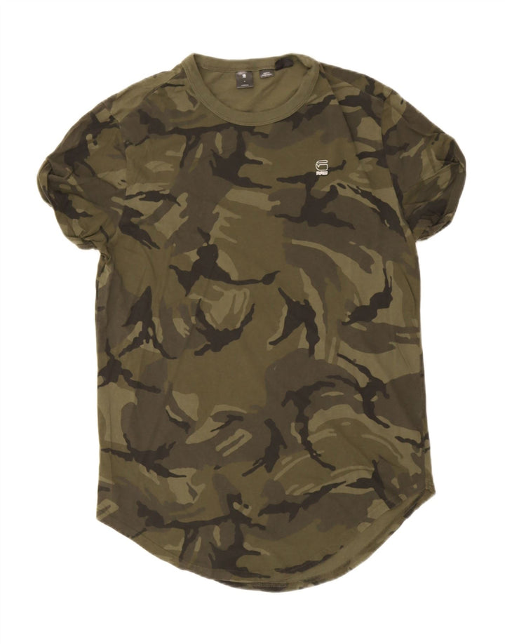 G-STAR Herre T-Shirt Top Medium Grøn Camouflage Bomuld