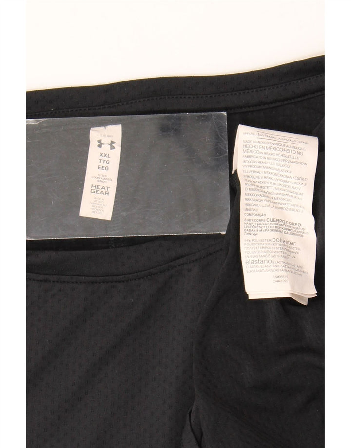 Under Armour Dame T-Shirt Top UK 20 2XL Sort Polyester