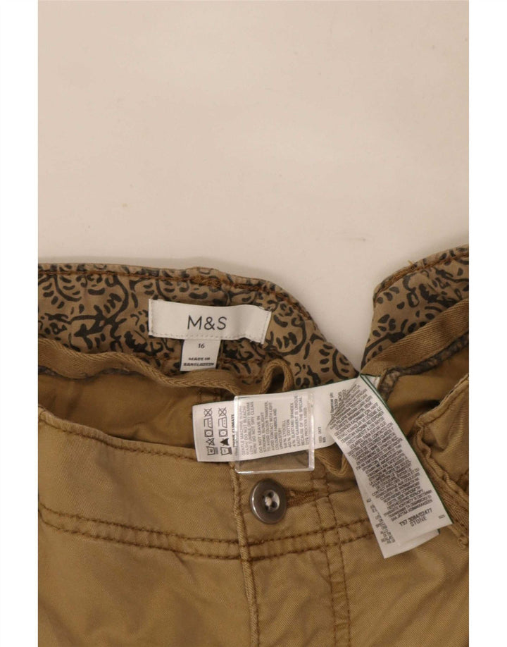 Marks & Spencer Cargo Shorts til kvinder UK 16 Large W34 Beige Lycra