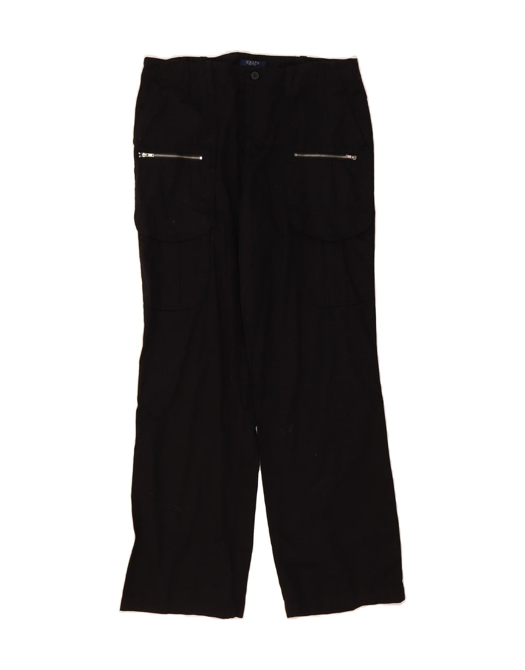 CHAPS Womens Straight Cargo Trousers US 12 Large W34 L32 Black Cotton Vintage Chaps and Second-Hand Chaps from Messina Hembry 