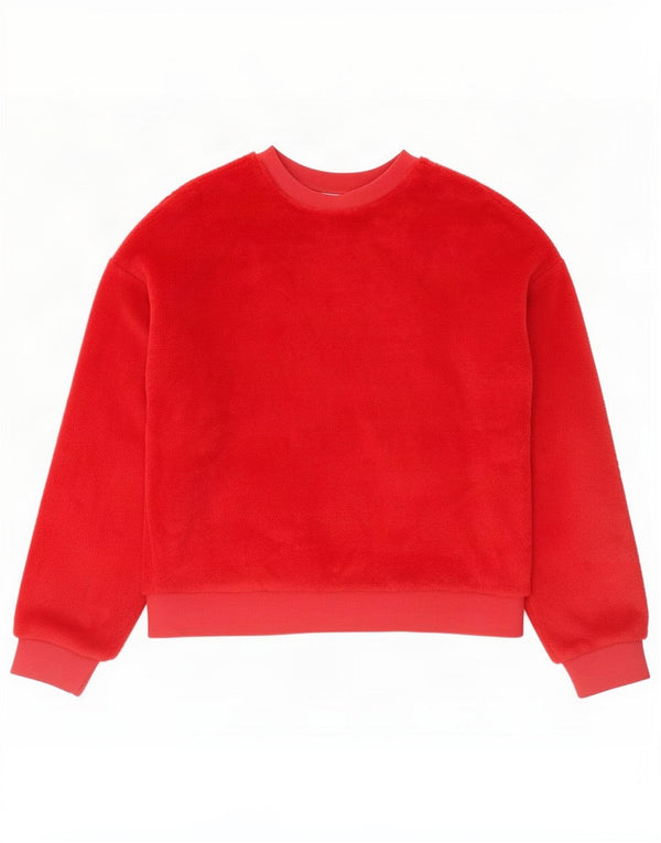 Marks & Spencer Dame Oversized Fleece Jumper UK 6 XS Rød Bomuld