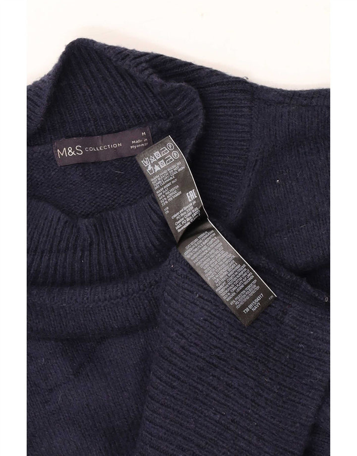 Marks & Spencer Dame Turtle Neck Jumper Sweater UK 14 Medium Navy Blue