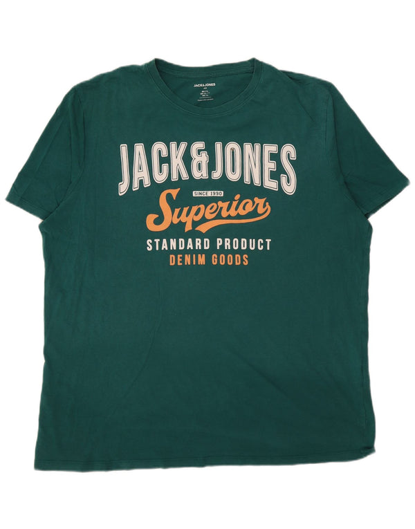 Jack & Jones Herre grafisk T-shirt Top XL Grøn Bomuld