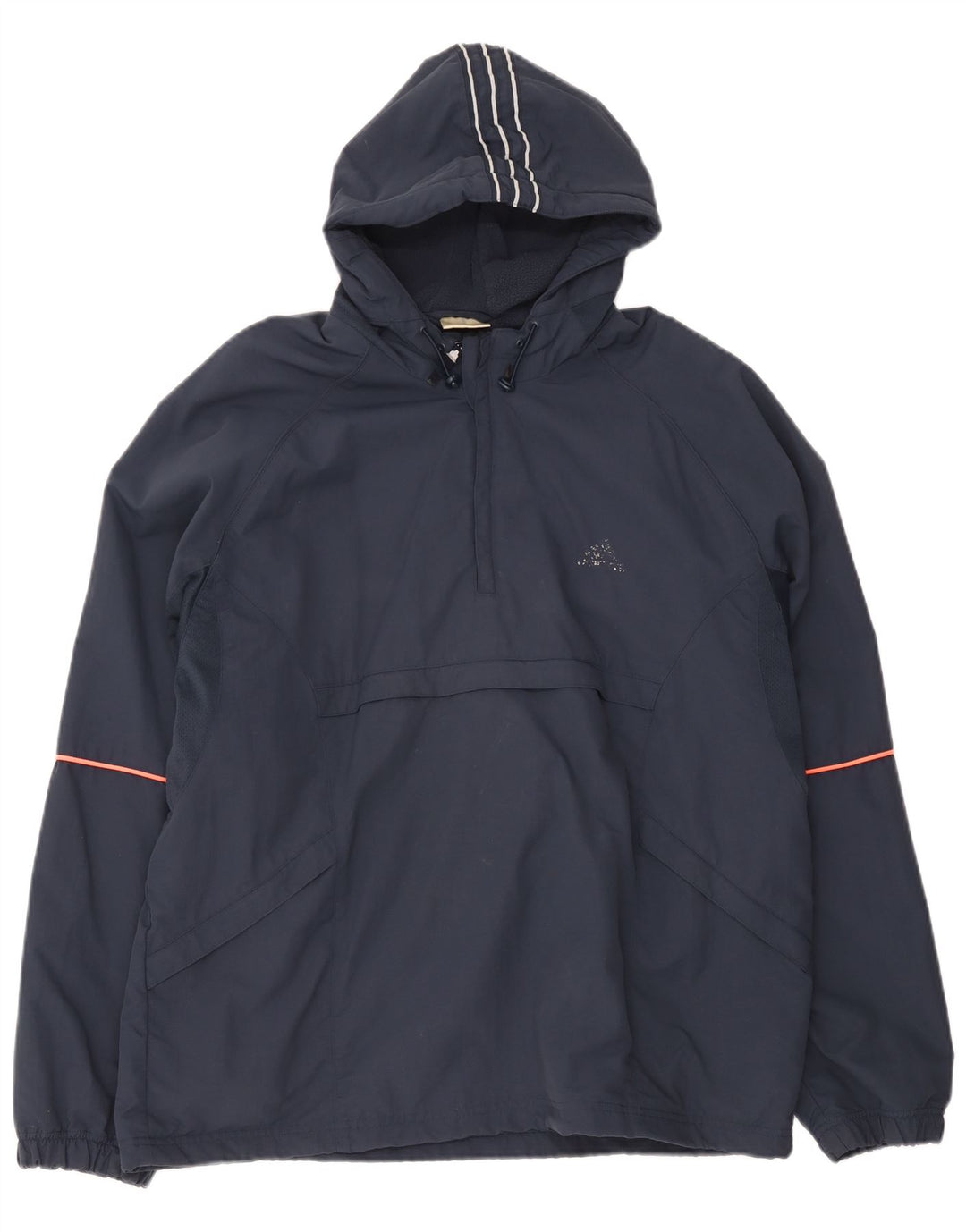 Adidas Herre Hættejakke Anorak UK 42/44 Large Navy Blue Polyester
