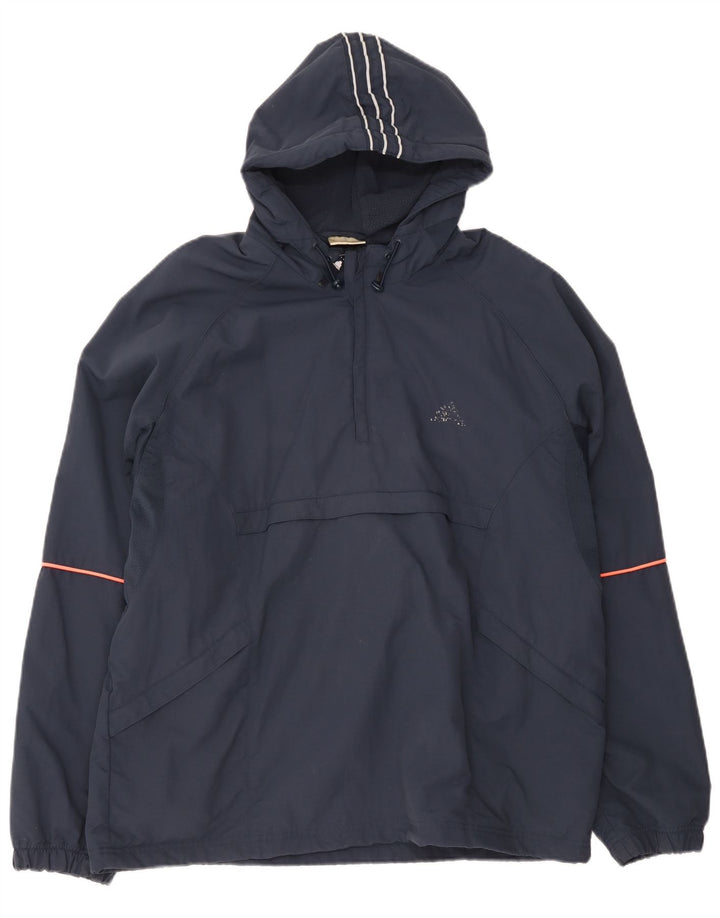 Adidas Herre Hættejakke Anorak UK 42/44 Large Navy Blue Polyester