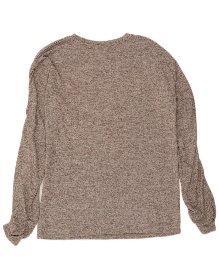 Zara Dame Oversized Top Langærmet UK 10 Små Grå Flecked