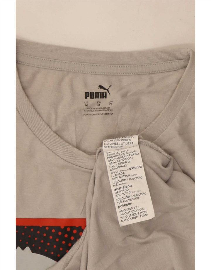 Puma Herre grafisk T-shirt top mellemgrå bomuld