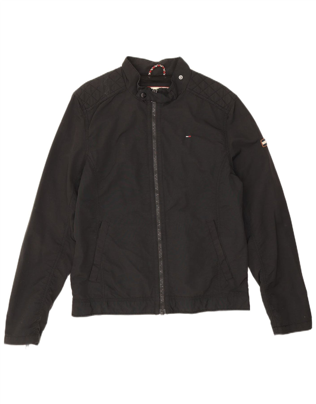 Tommy Hilfiger Herre Bomber Jacket UK 38 Medium Sort Polyamid