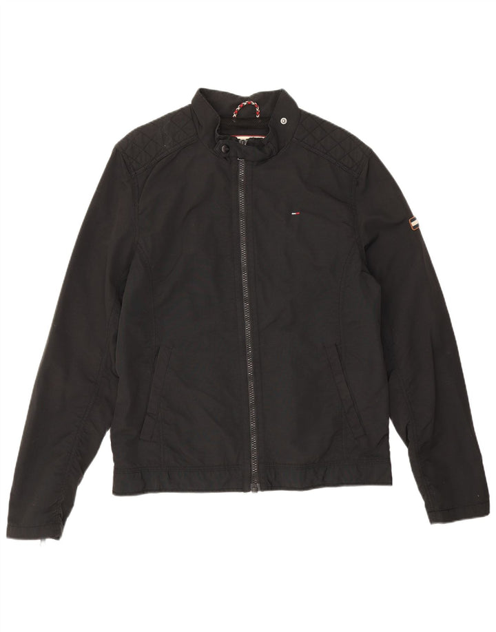 Tommy Hilfiger Herre Bomber Jacket UK 38 Medium Sort Polyamid
