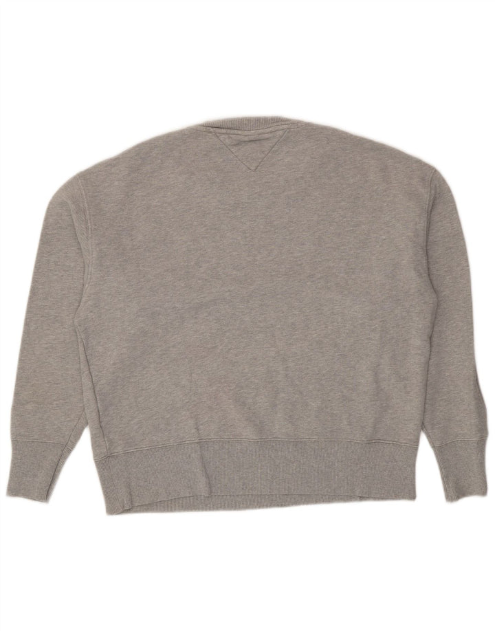 Tommy Hilfiger Herre Sweatshirt Jumper Stor Grå Flecked Bomuld
