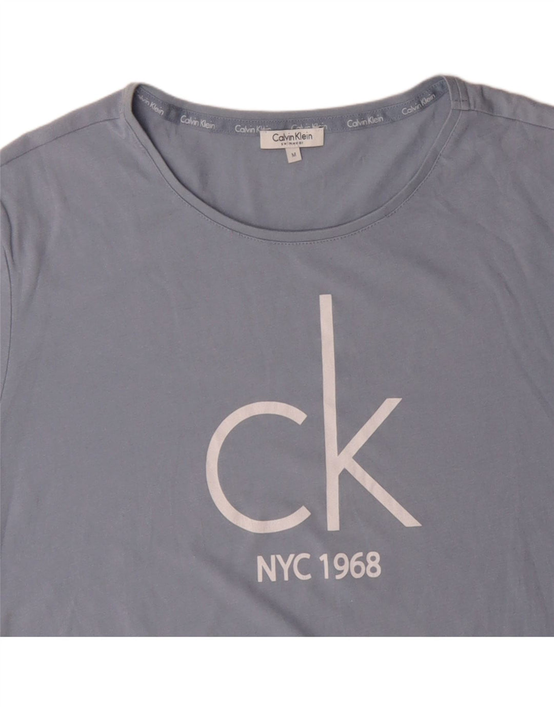 CALVIN KLEIN Herre grafisk T-shirt top mellemblå bomuld