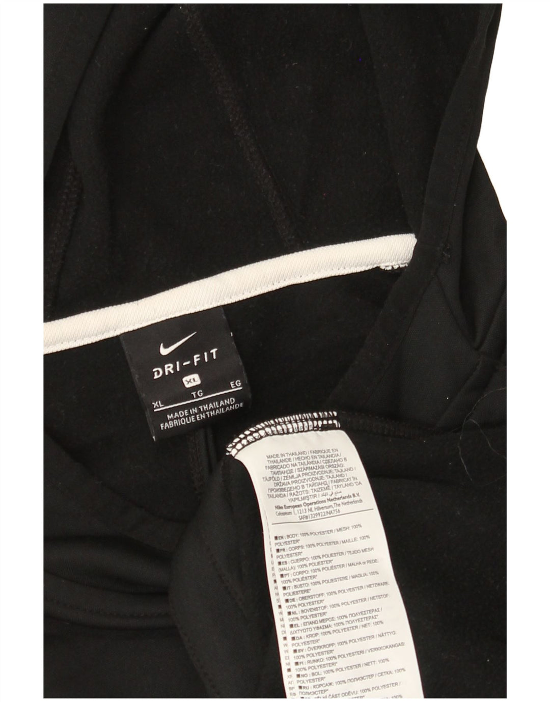 Nike Herre Dri Fit hættetop Langærmet XL Sort Colourblock Polyester