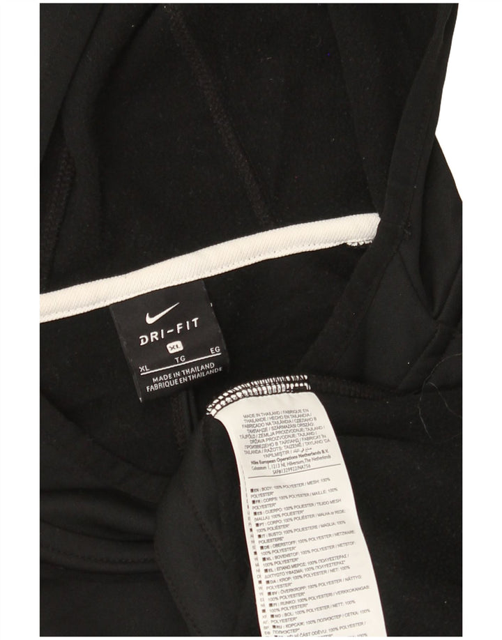 Nike Herre Dri Fit hættetop Langærmet XL Sort Colourblock Polyester