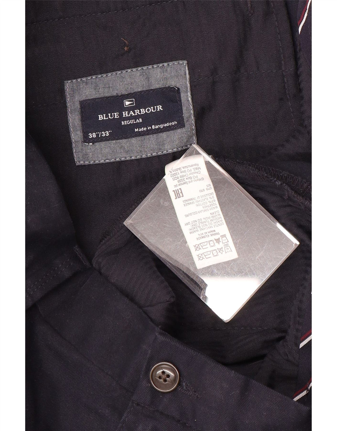 Marks & Spencer Herre Blue Harbor Regular Chino Bukser W38 L33 Navy Blue