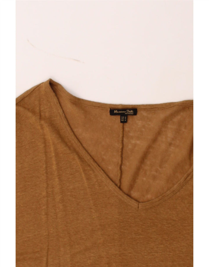 MASSIMO DUTTI Womens Oversized T-Shirt Top UK 14 Medium Beige Vintage Massimo Dutti and Second-Hand Massimo Dutti from Messina Hembry 
