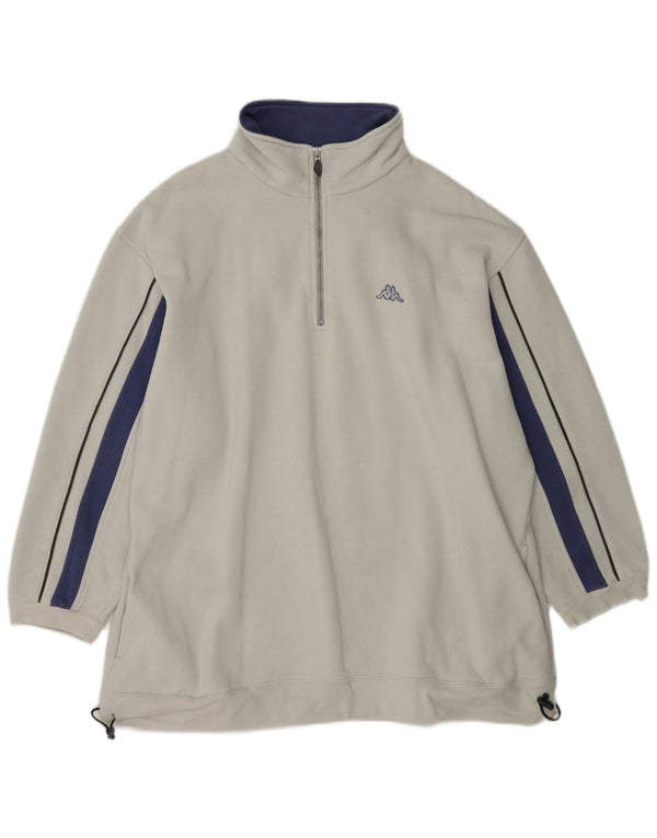 Kappa Sweatshirt med lynlås til mænd XL Off White Bomuld