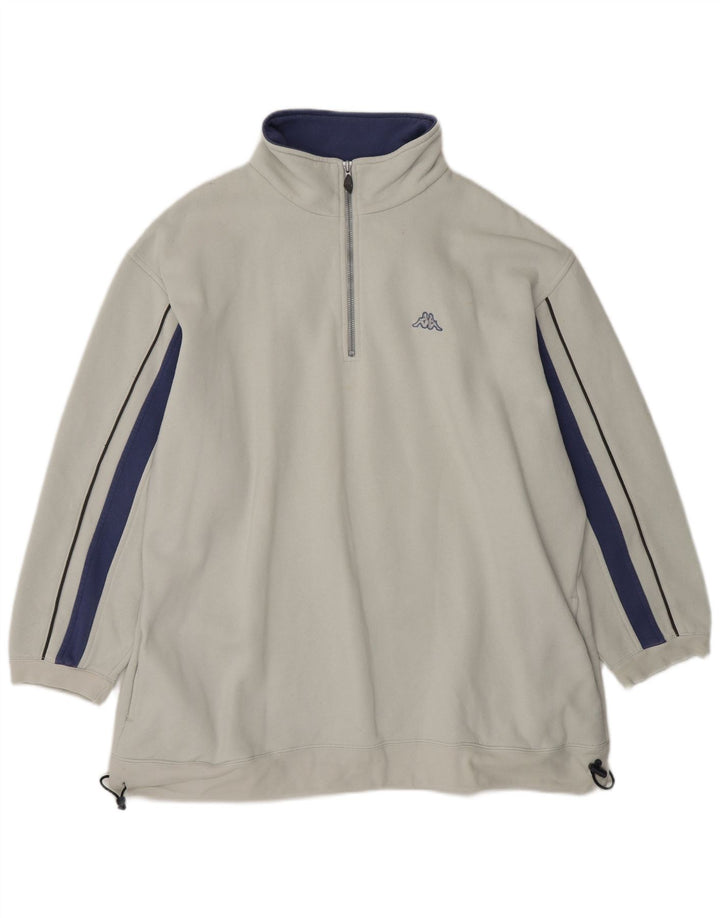 Kappa Sweatshirt med lynlås til mænd XL Off White Bomuld