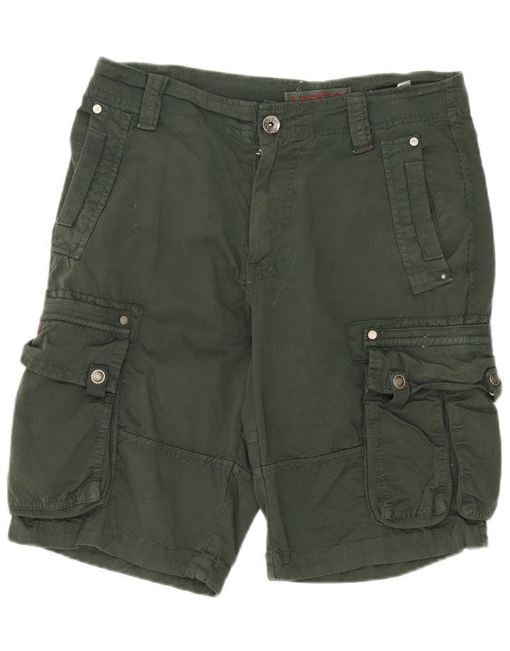 Vintage Herre Cargo Shorts W34 Stor grøn bomuld