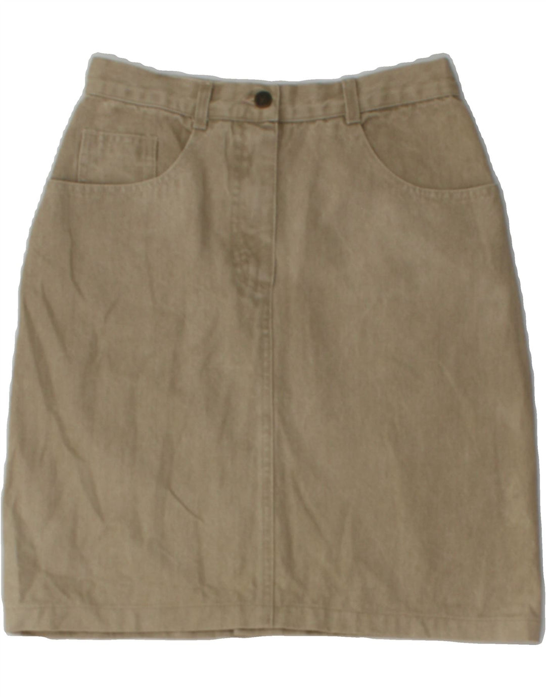 TRUSSARDI Womens Denim Skirt IT 44 Medium W30  Beige Cotton Vintage Trussardi and Second-Hand Trussardi from Messina Hembry 