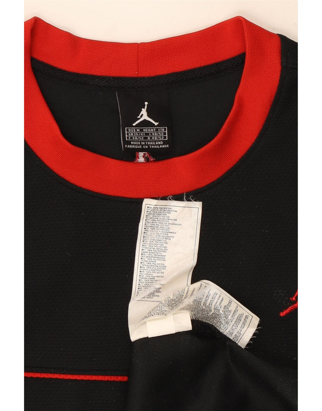 Jordan Herrevest Top UK 39/41 Medium Sort Stribet Polyester