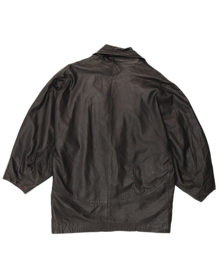 Vintage læderjakke til kvinder UK 16 Stor sort læder