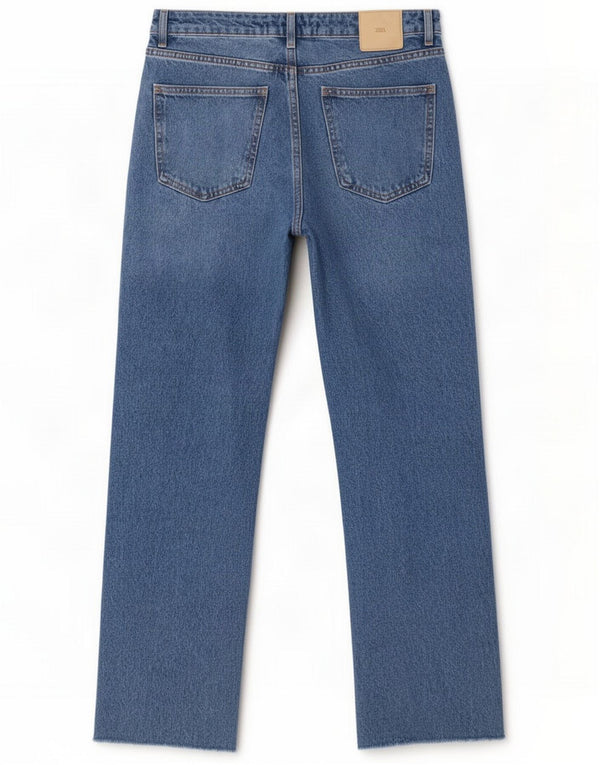 Zara Lige jeans til kvinder EU 36 XS W26 L29 Blå Bomuld