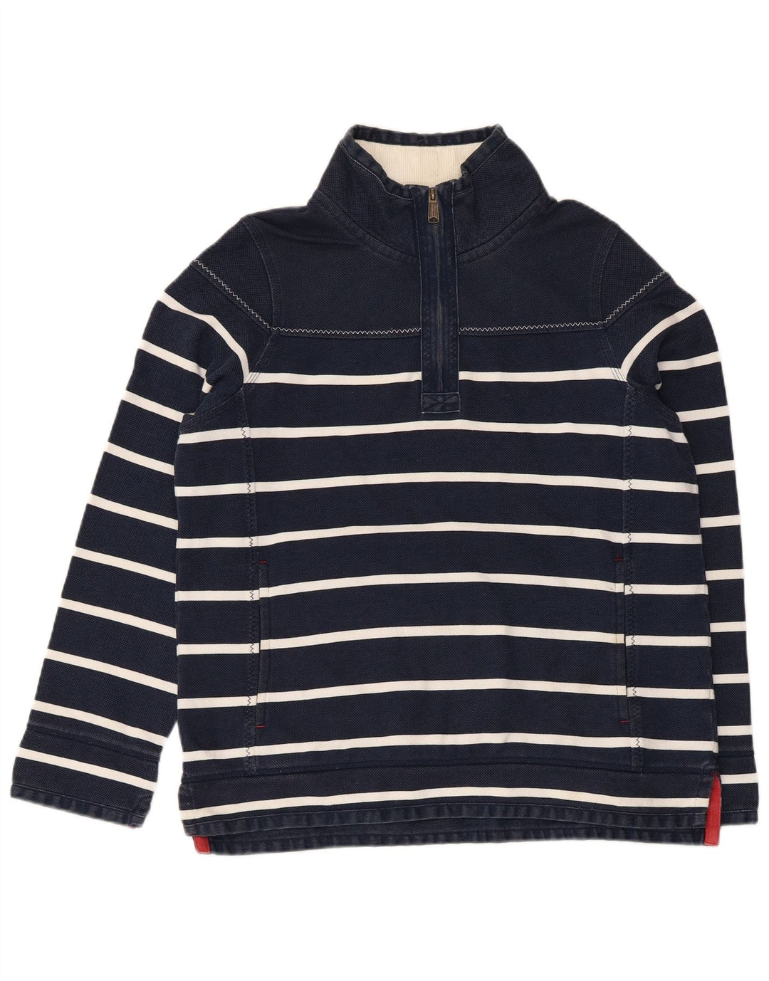 FAT FACE Dame Sweatshirt med lynlås i DK 12 Mellem marineblå stribet