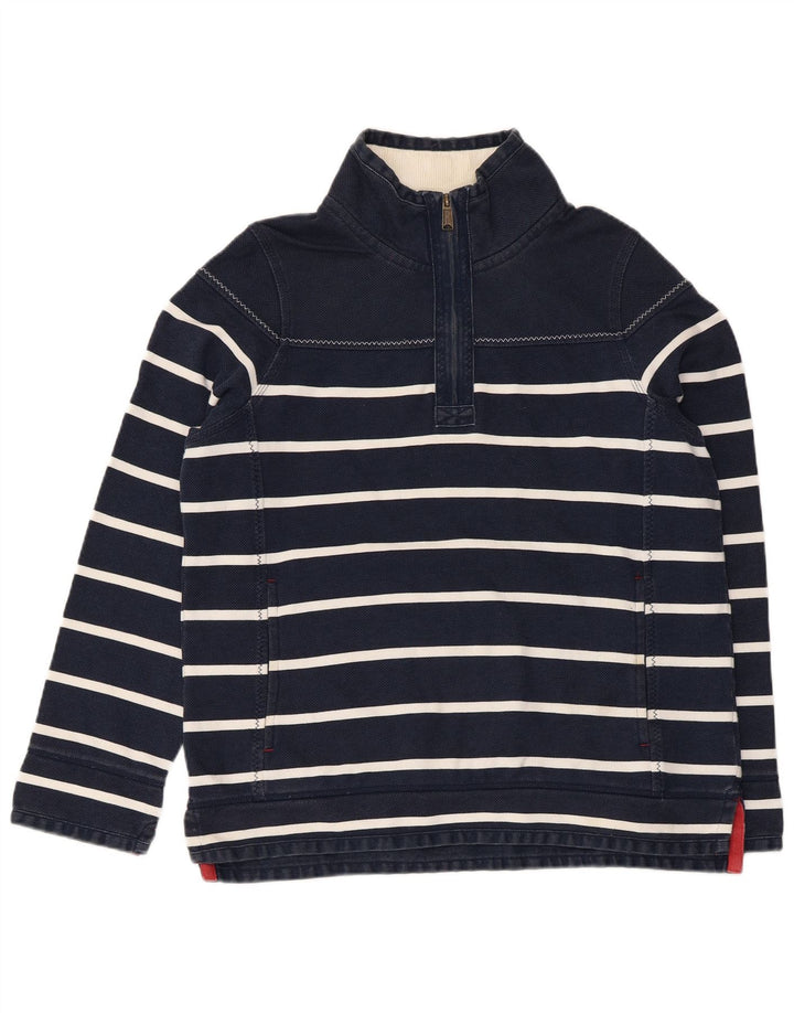 FAT FACE Dame Sweatshirt med lynlås i DK 12 Mellem marineblå stribet