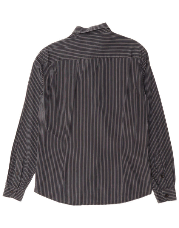ROBERTO CAVALLI Mens Shirt Medium Navy Blue Pinstripe
