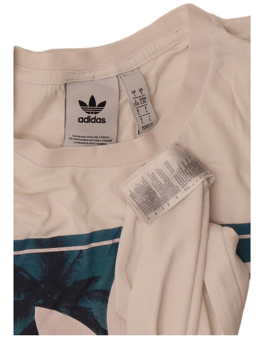 Adidas Grafisk T-shirt top til mænd, stor hvid bomuld