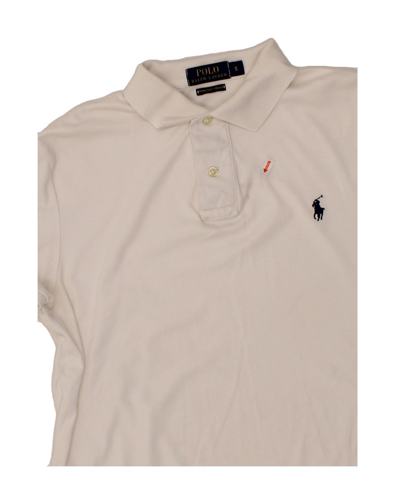 RALPH LAUREN Mens Slim Fit Polo Shirt Small White Cotton Preppy Vintage Ralph Lauren and Second-Hand Ralph Lauren from Messina Hembry 
