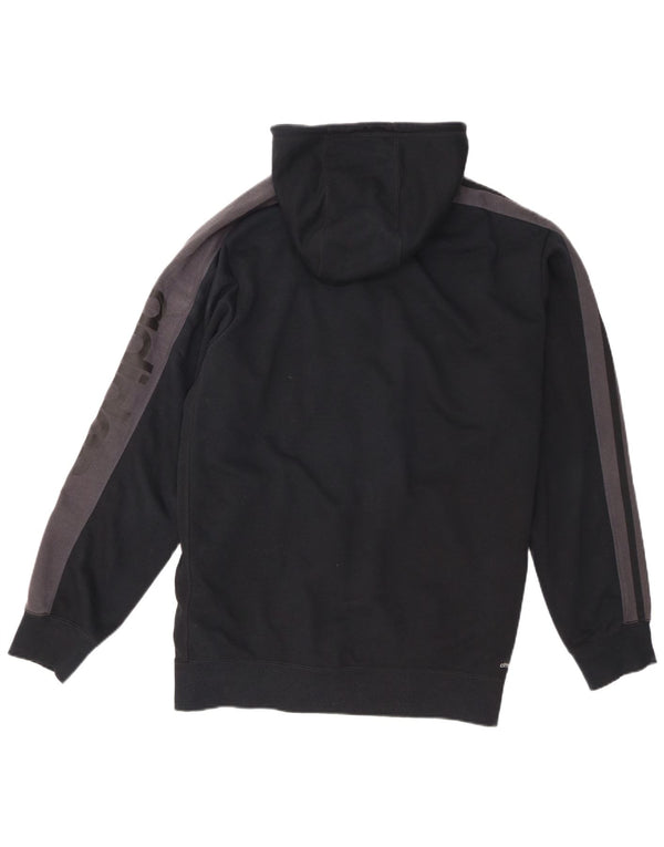 Adidas Herre Climalite grafisk hættetrøje med lynlås XL Sort Colourblock