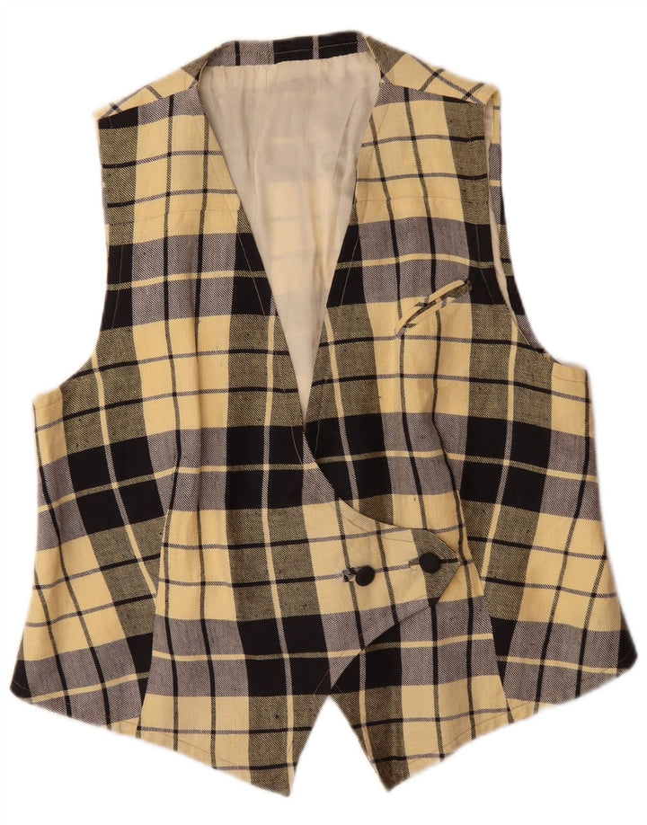 Vintage damevest UK 14 Medium Yellow Plaid