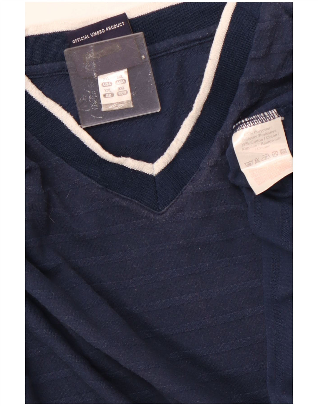 UMBRO Herre T-Shirt Top 2XL Marineblå Stribet Polyester