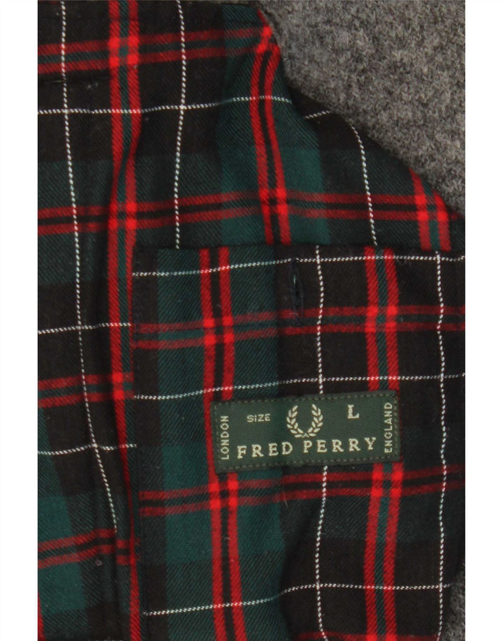 Fred Perry Strik Duffle Jacket UK 40 Stor Grå Uld